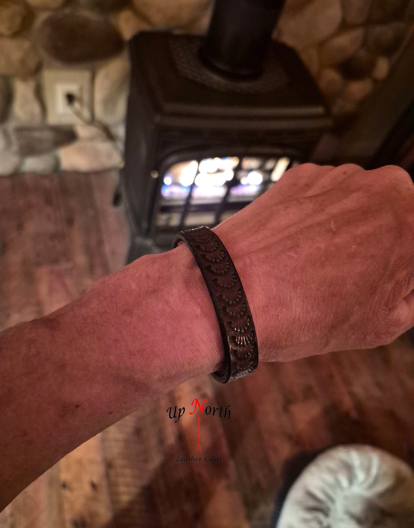 (01BR25) Leather Bracelet - Chocolate Wave