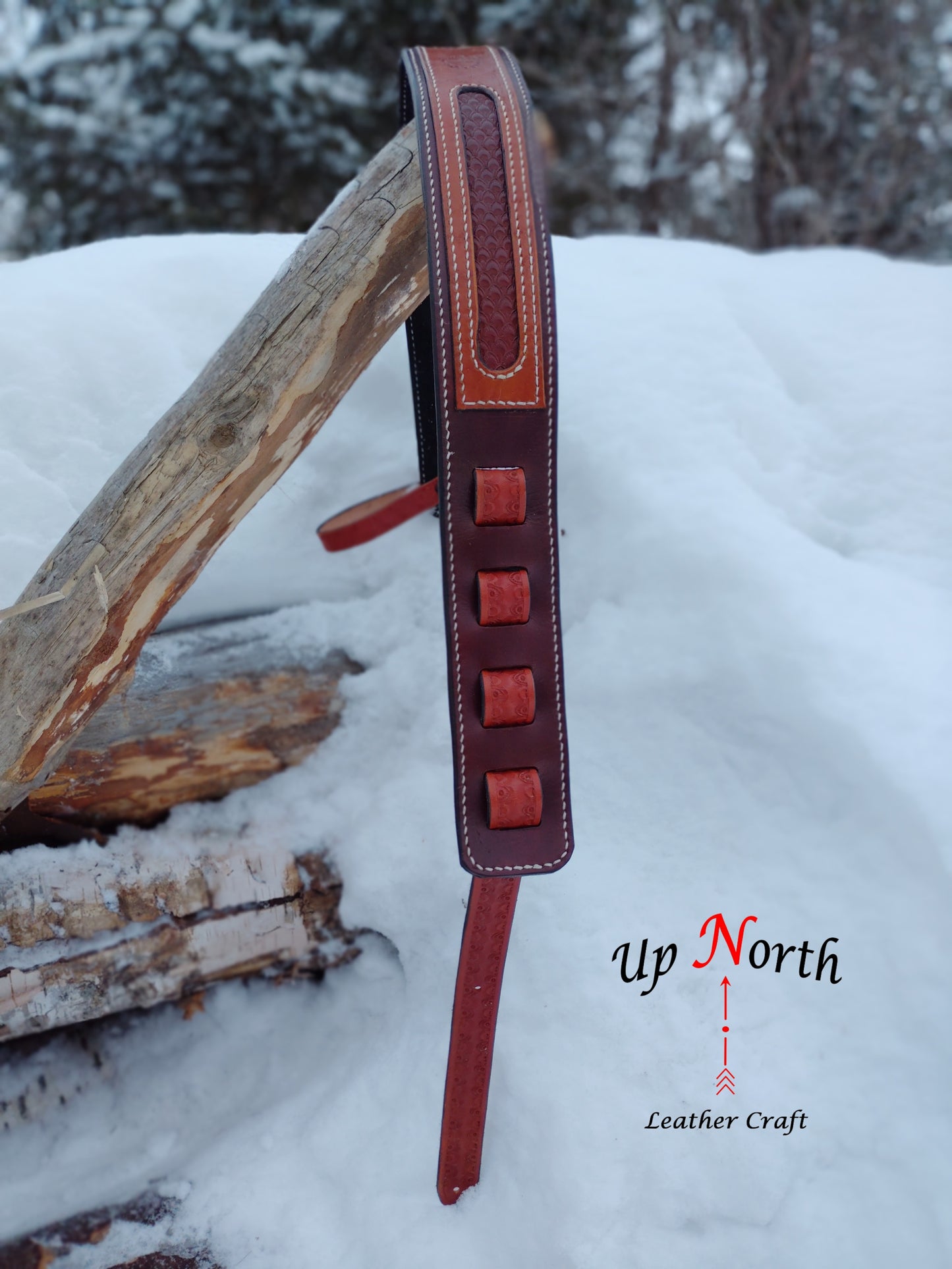(01GS25) Leather Guitar Strap - Chocolate Caramel