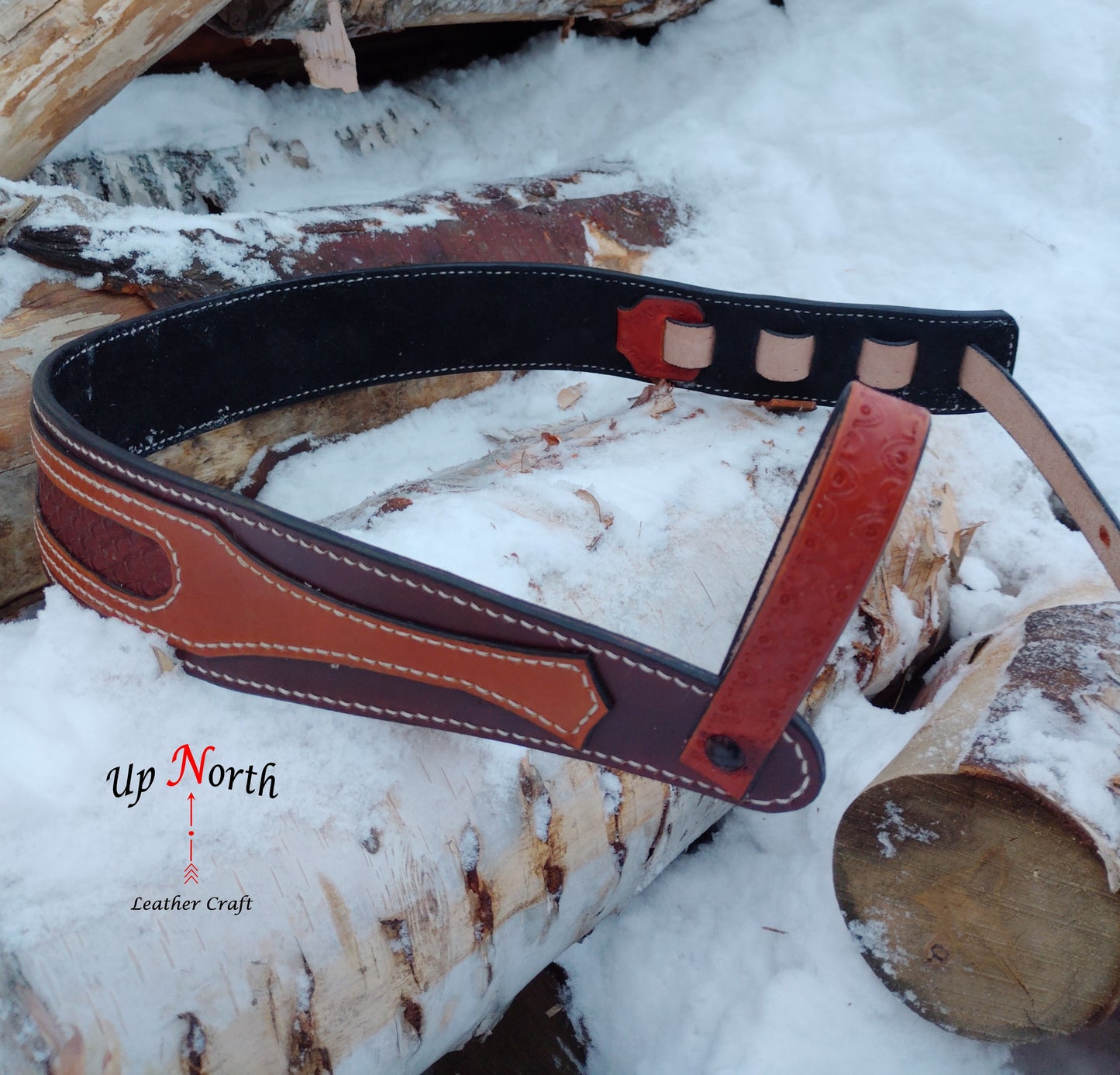 (01GS25) Leather Guitar Strap - Chocolate Caramel