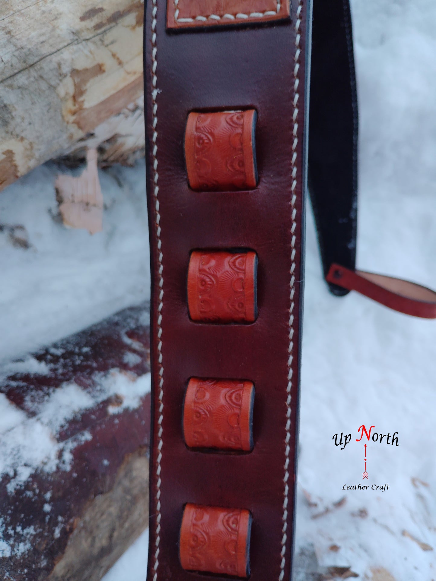 (01GS25) Leather Guitar Strap - Chocolate Caramel