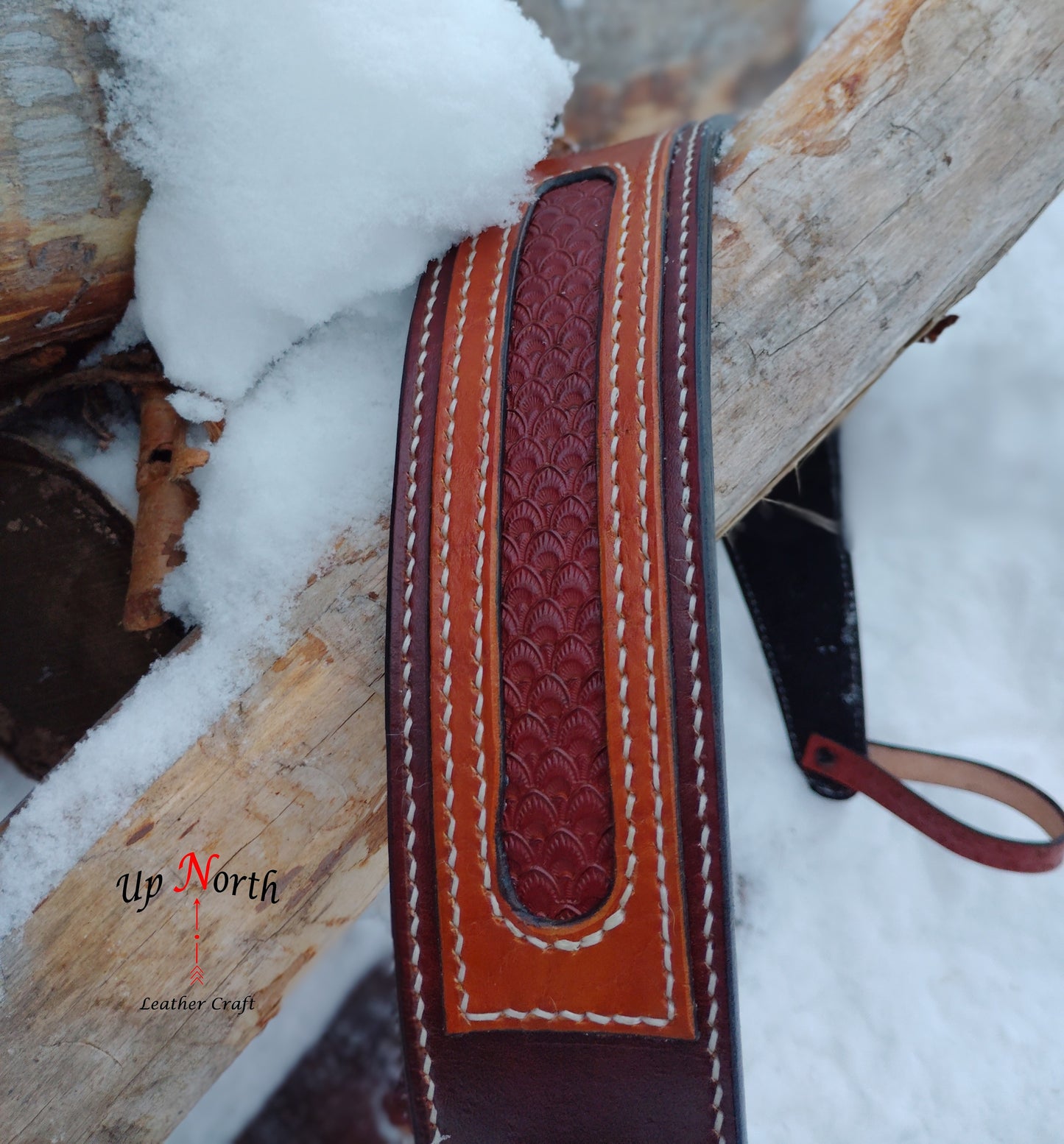 (01GS25) Leather Guitar Strap - Chocolate Caramel