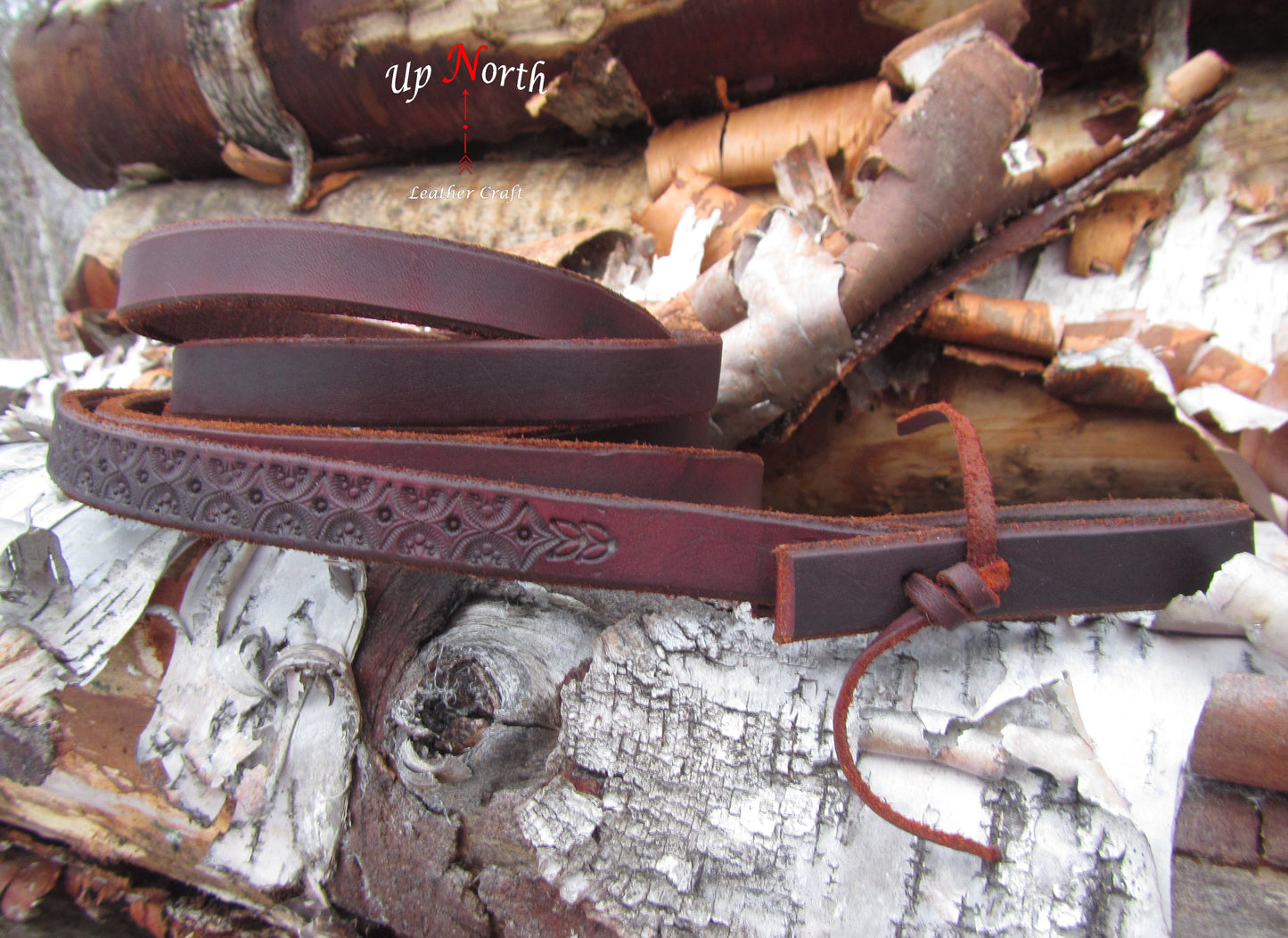 (01SR25) Tooled Split Reins - Brown