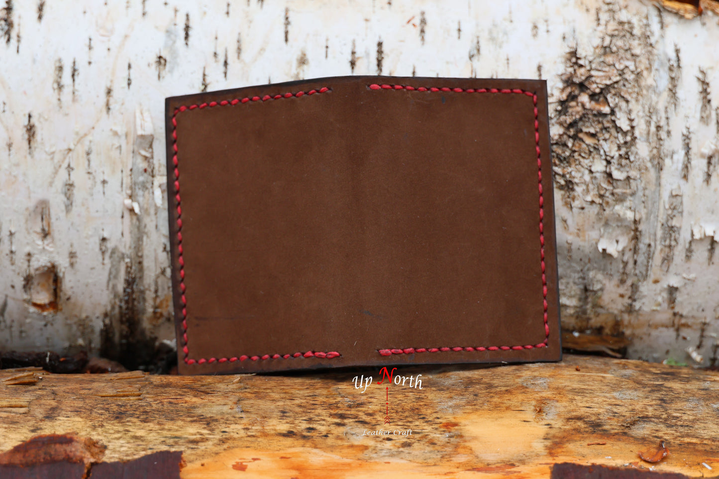 (02CW25) Leather Card Wallet - Ruby Red