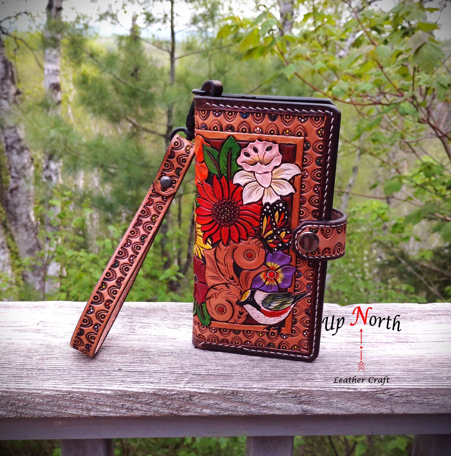 (02LLW25) Ladies Leather Wallet - Birds, Butterflies and Flowers