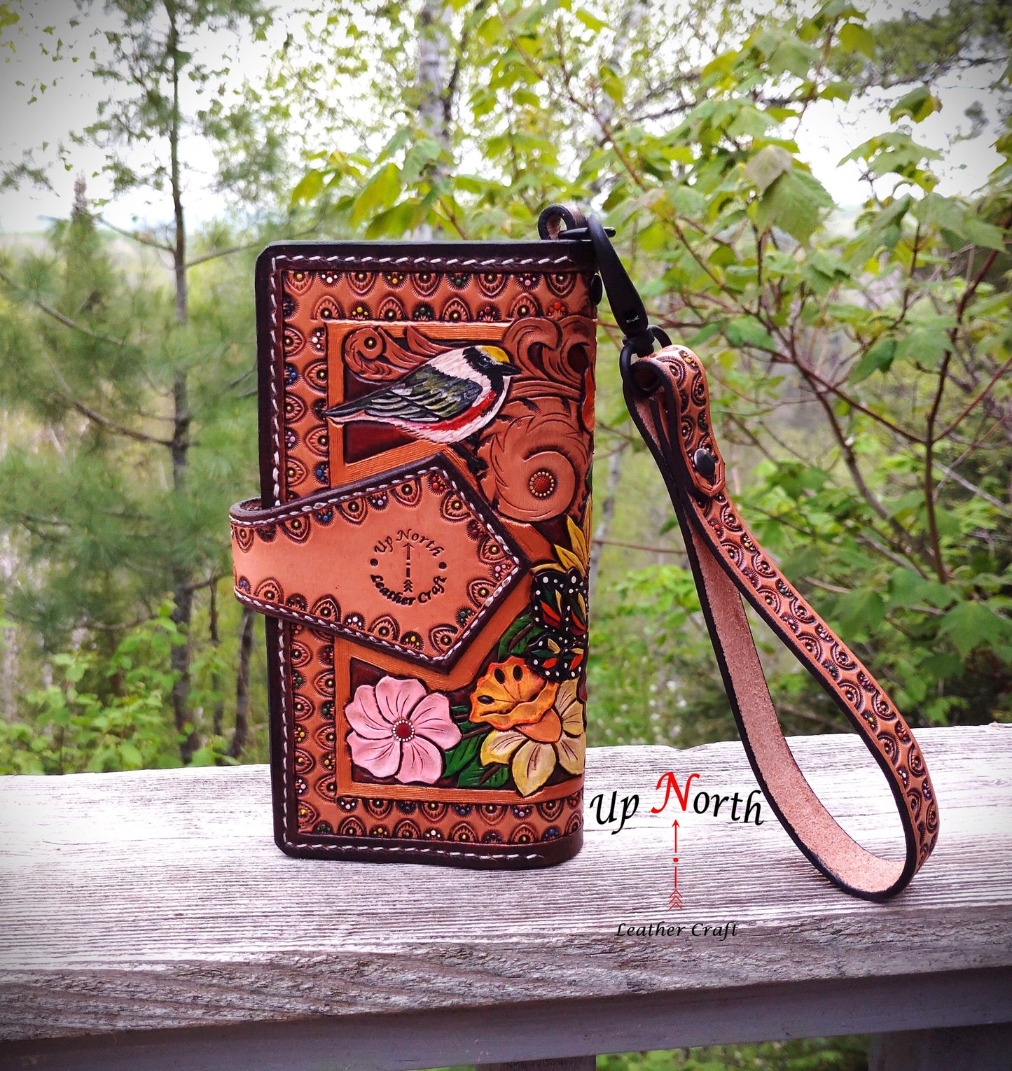 (02LLW25) Ladies Leather Wallet - Birds, Butterflies and Flowers
