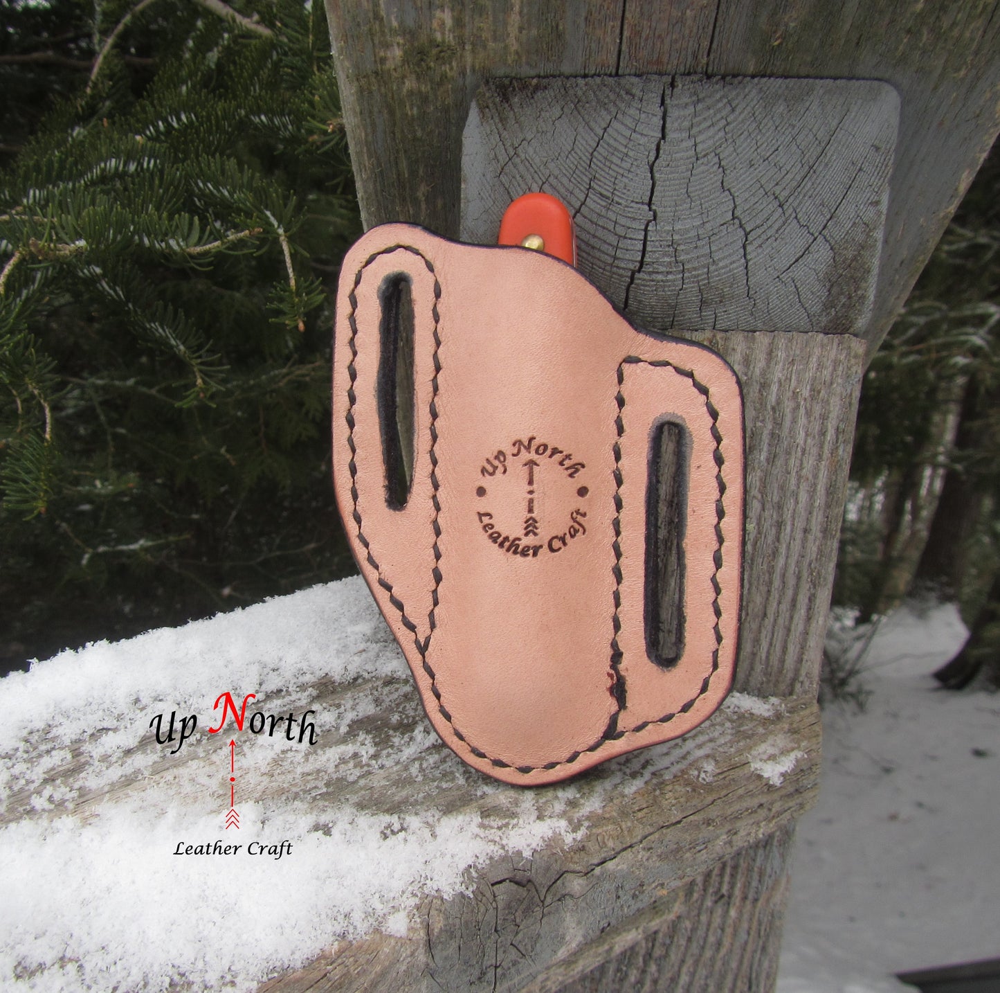 (03PK25) Leather Knife Sheath - Tooled