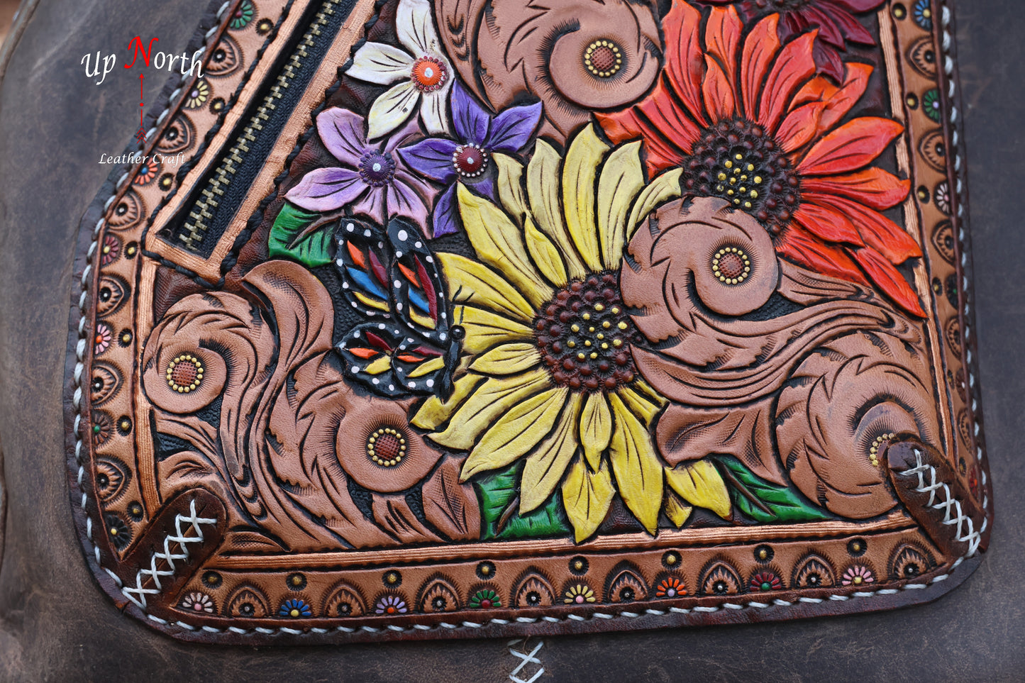 (03WP25) The White Pine Tooled Sling Bag - Summer Day