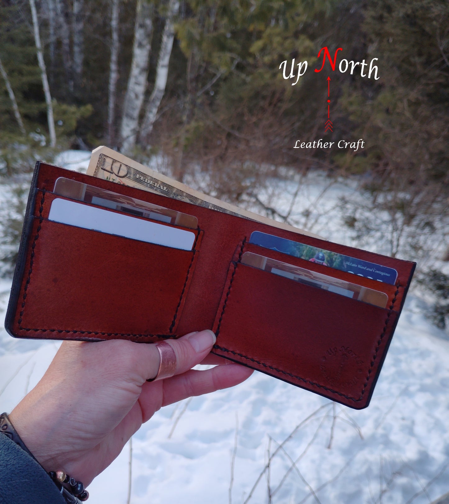 (04MW25) Men's Leather Wallet - Ebbtide