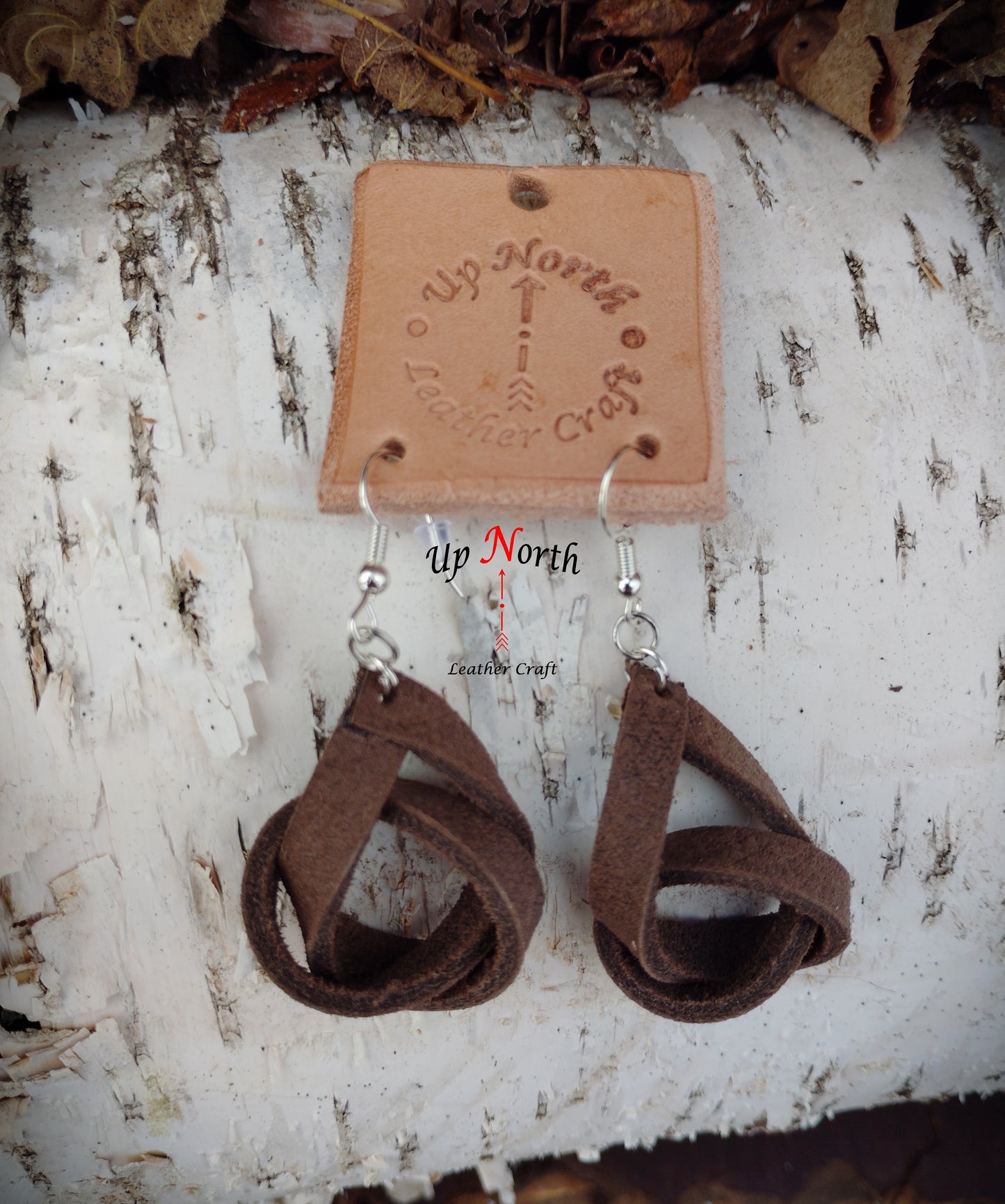 (06ER25) Leather Earrings - Spicy Brown