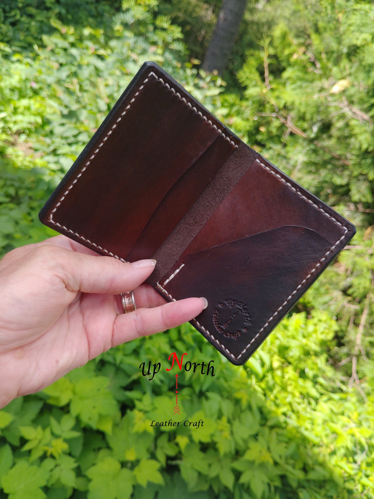 (07CW25) Leather Card Wallet - Beautiful Brown