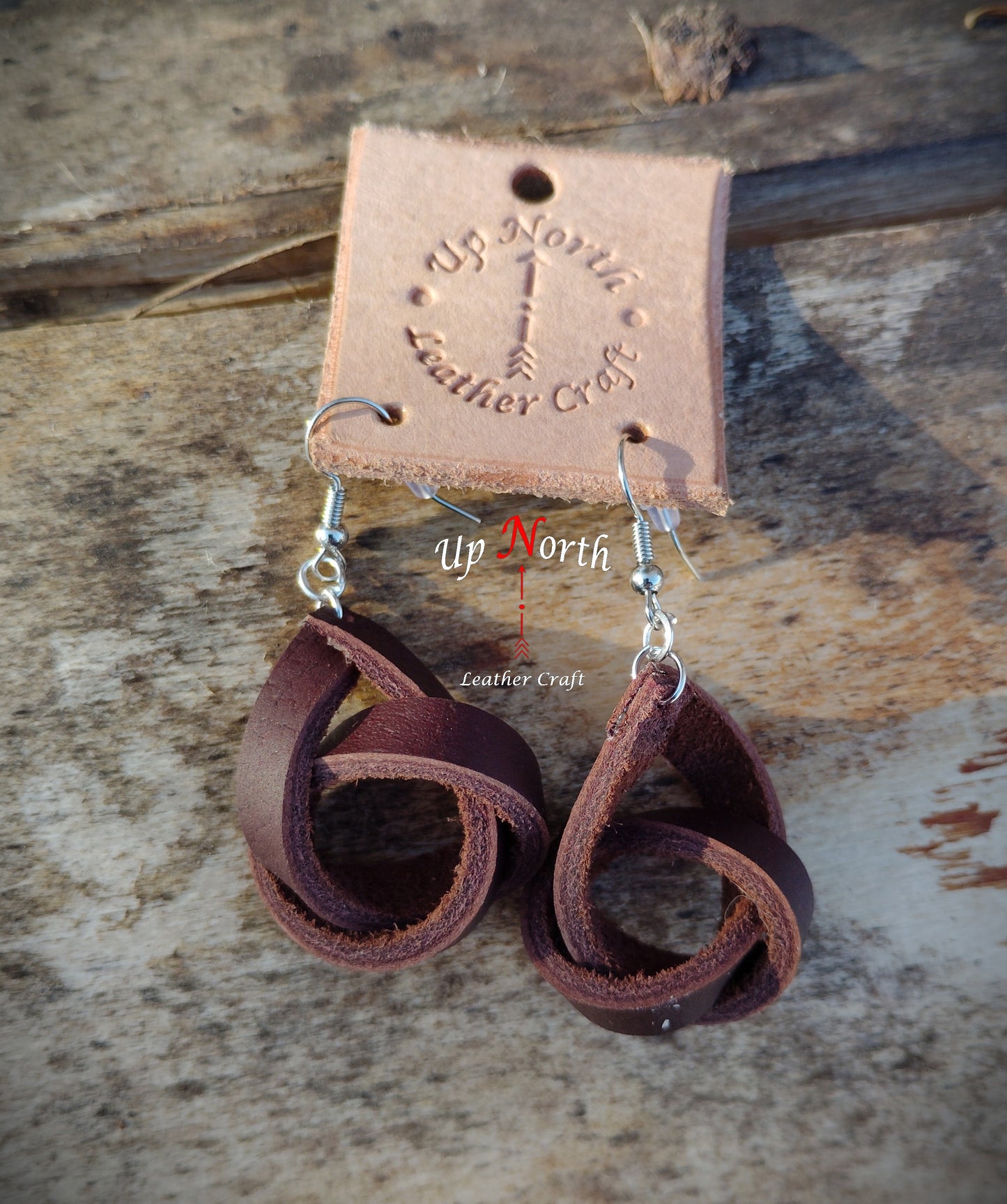 (07ER25) Leather Earrings - Chocolate