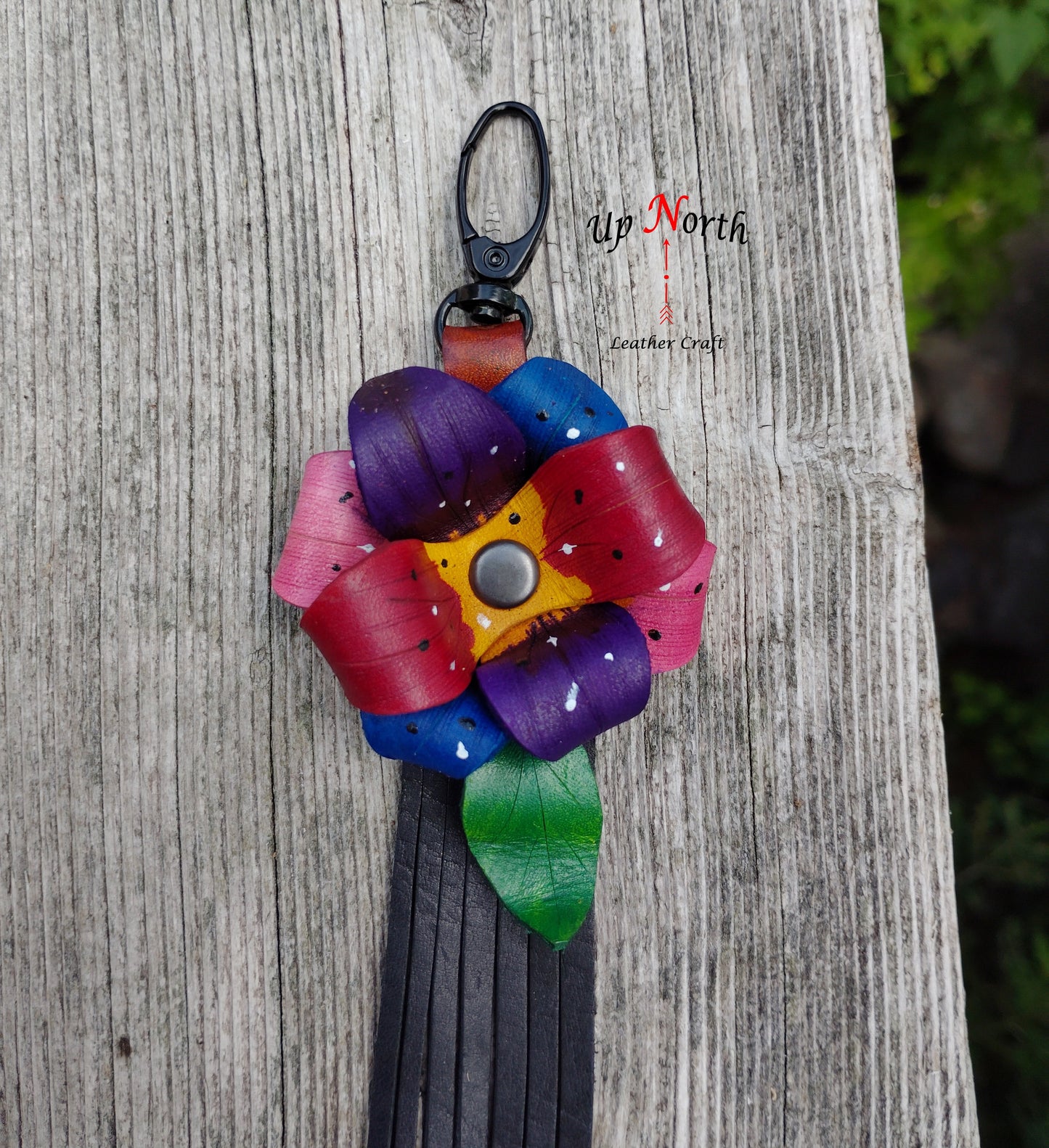 (11PC25) Leather Flower Purse Charm - Jewels
