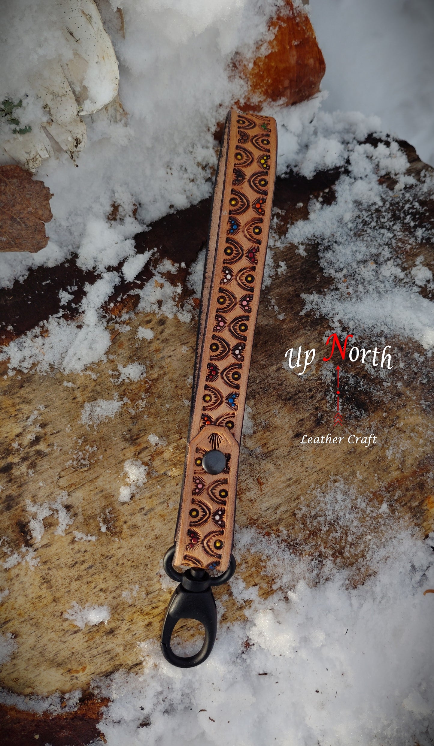 (14LA25) Leather Lanyard - Rainbows