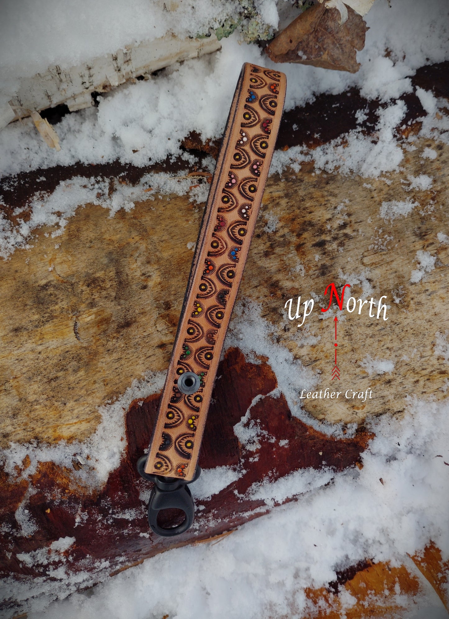 (14LA25) Leather Lanyard - Rainbows