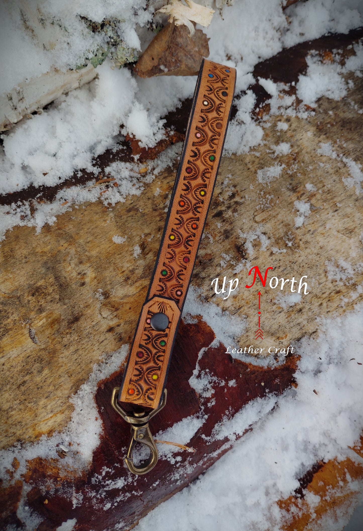 (15LA25) Leather Lanyard - Polka Dots