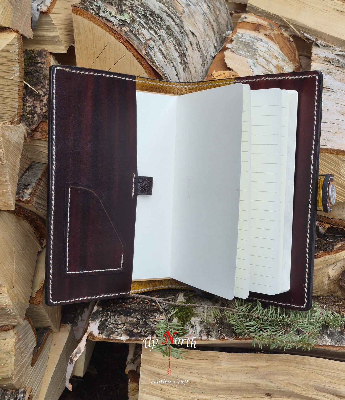 (01JL26) Large Leather Journal - Summer Vibes