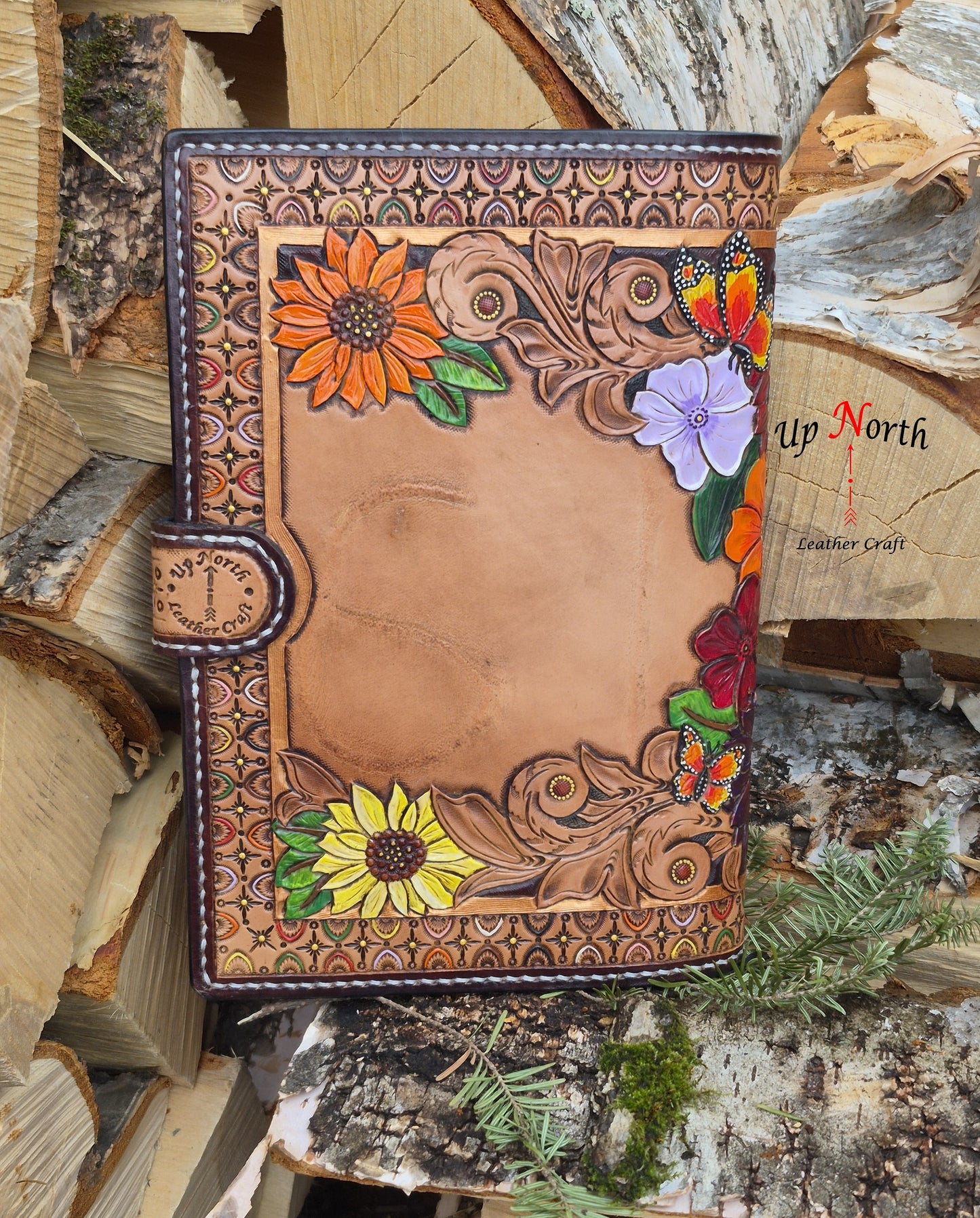 (01JL26) Large Leather Journal - Summer Vibes