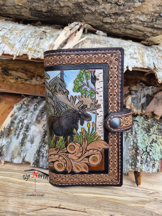 (01JM26) Medium Leather Journal - Northern Woods