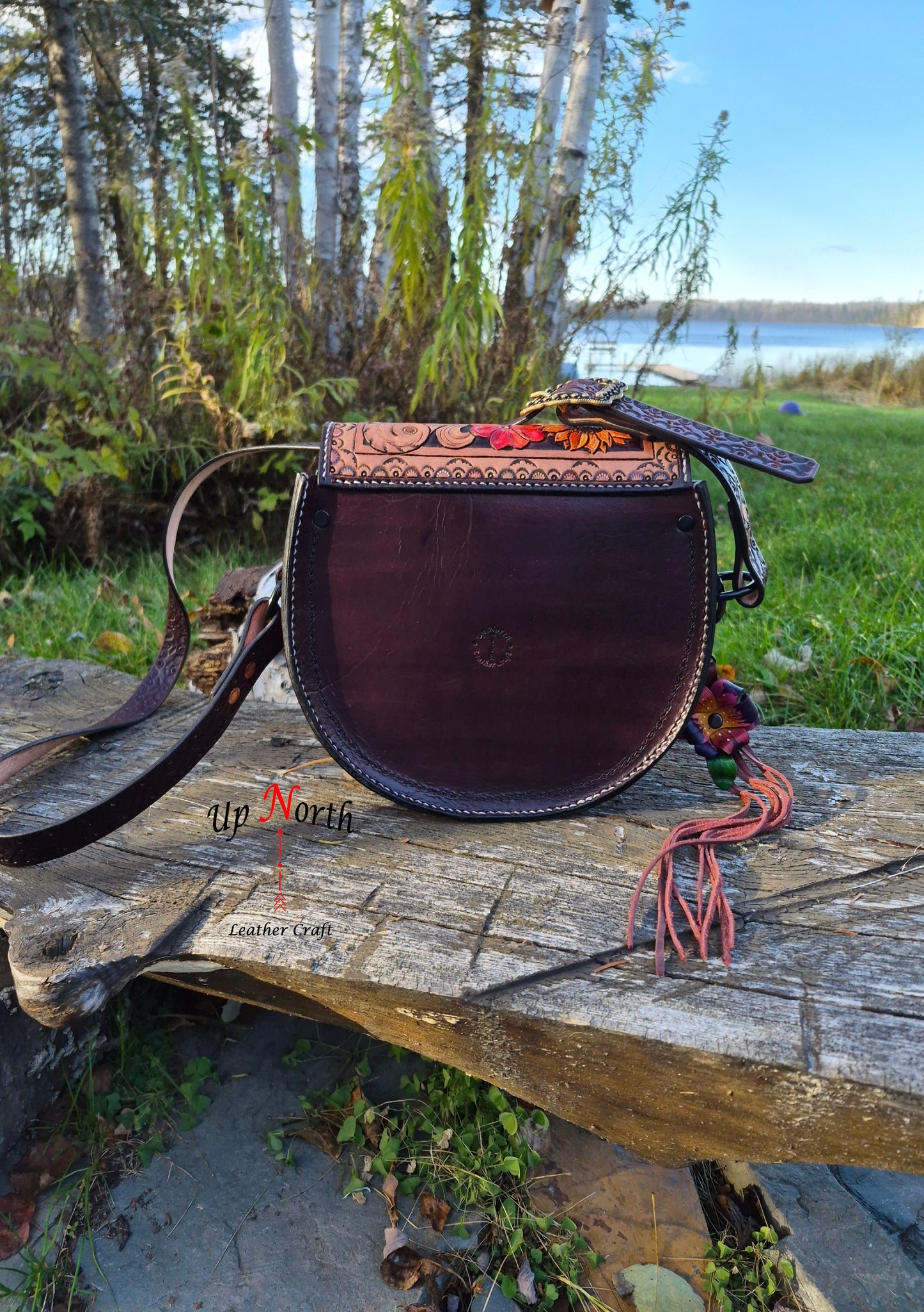 (01RED25) The Red Pine Leather Purse - Pink Peony