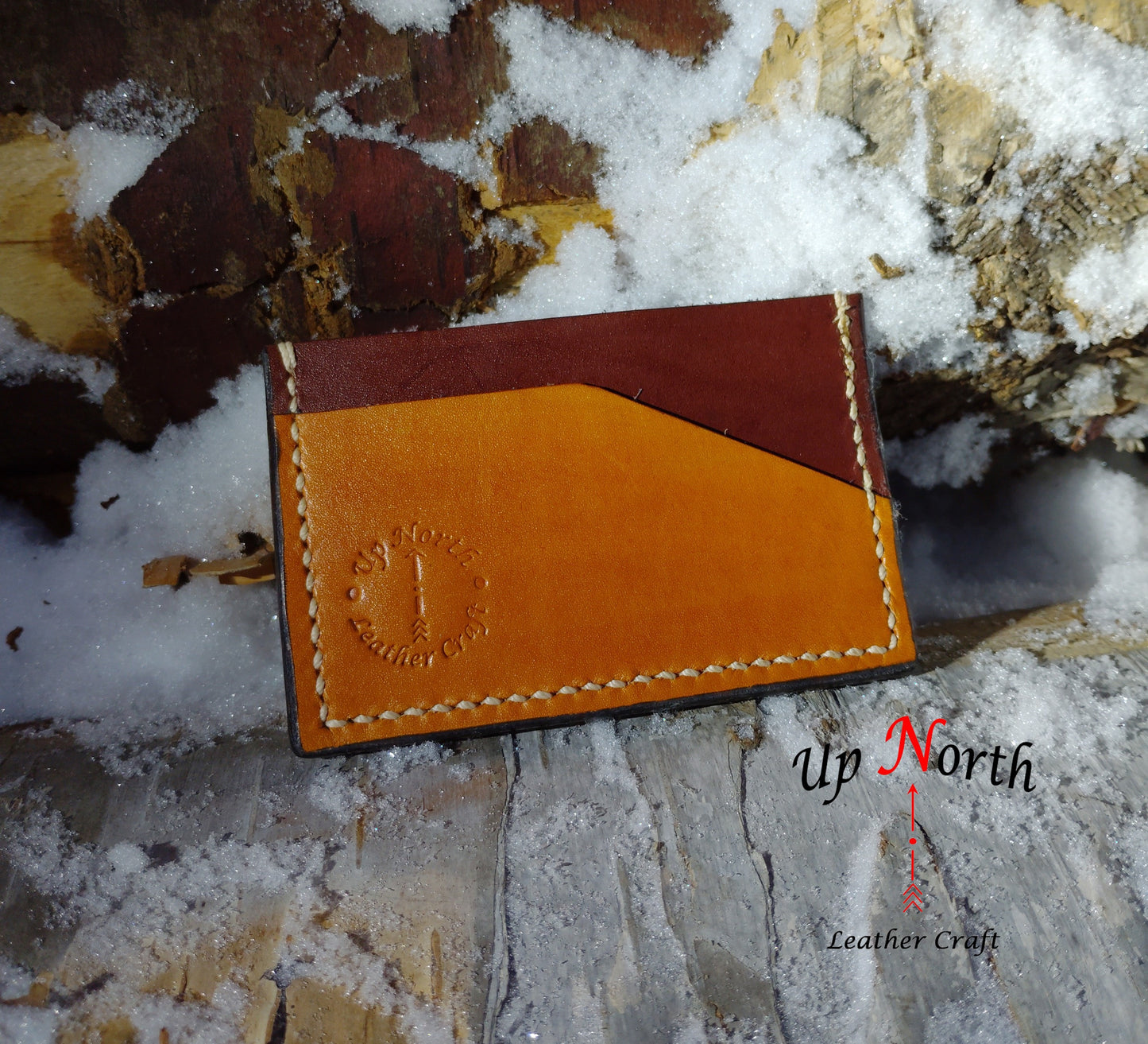 (01SW24) Handmade Leather Minimalist 3-Slot Wallet - Light Tan