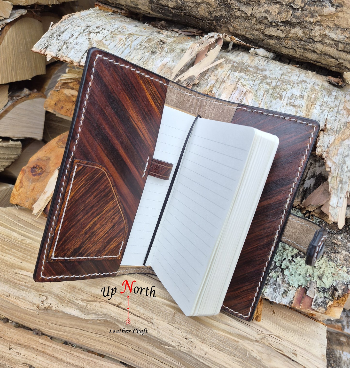 (01JM26) Medium Leather Journal - Northern Woods