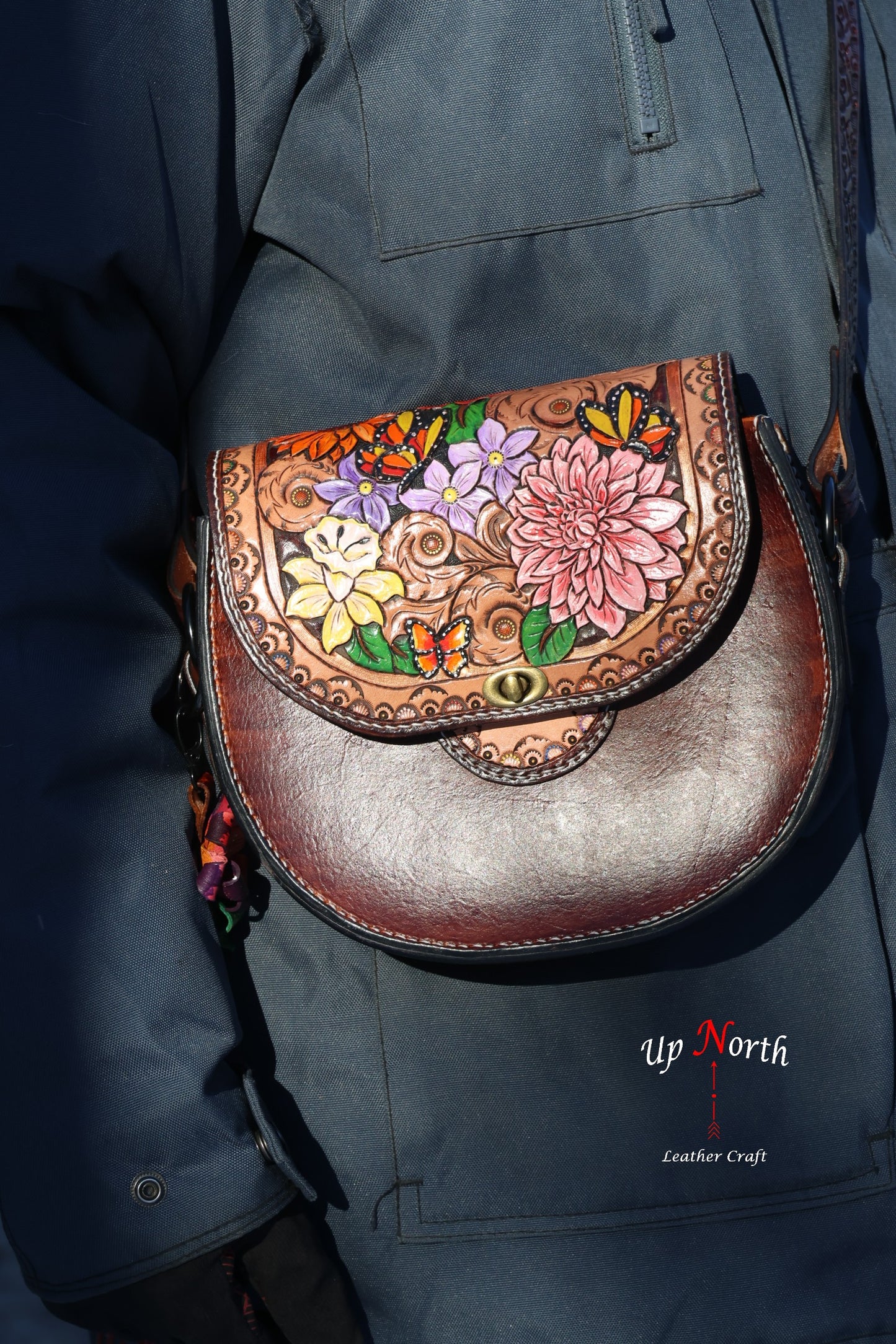 (01RED25) The Red Pine Leather Purse - Pink Peony