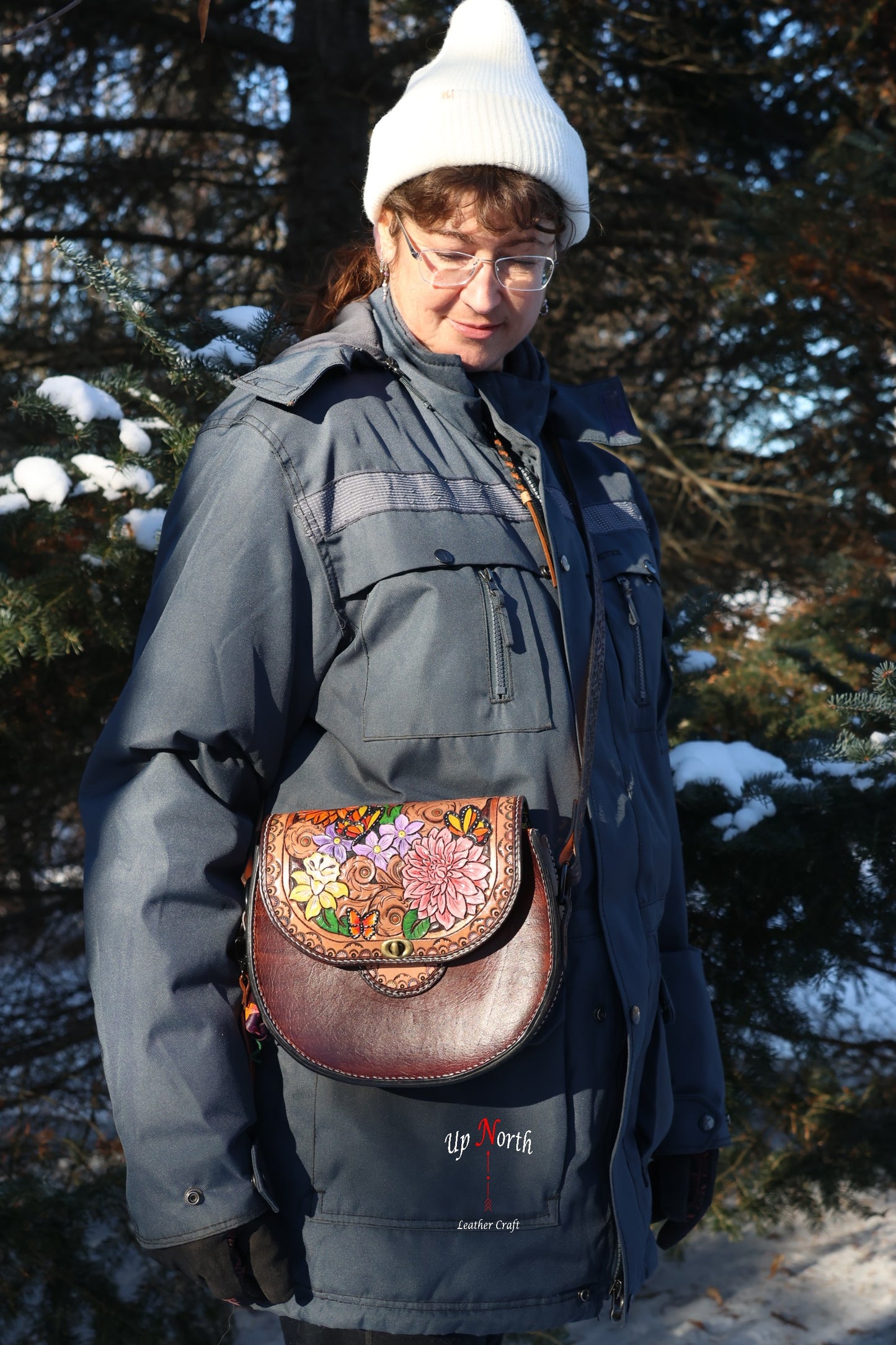 (01RED25) The Red Pine Leather Purse - Pink Peony