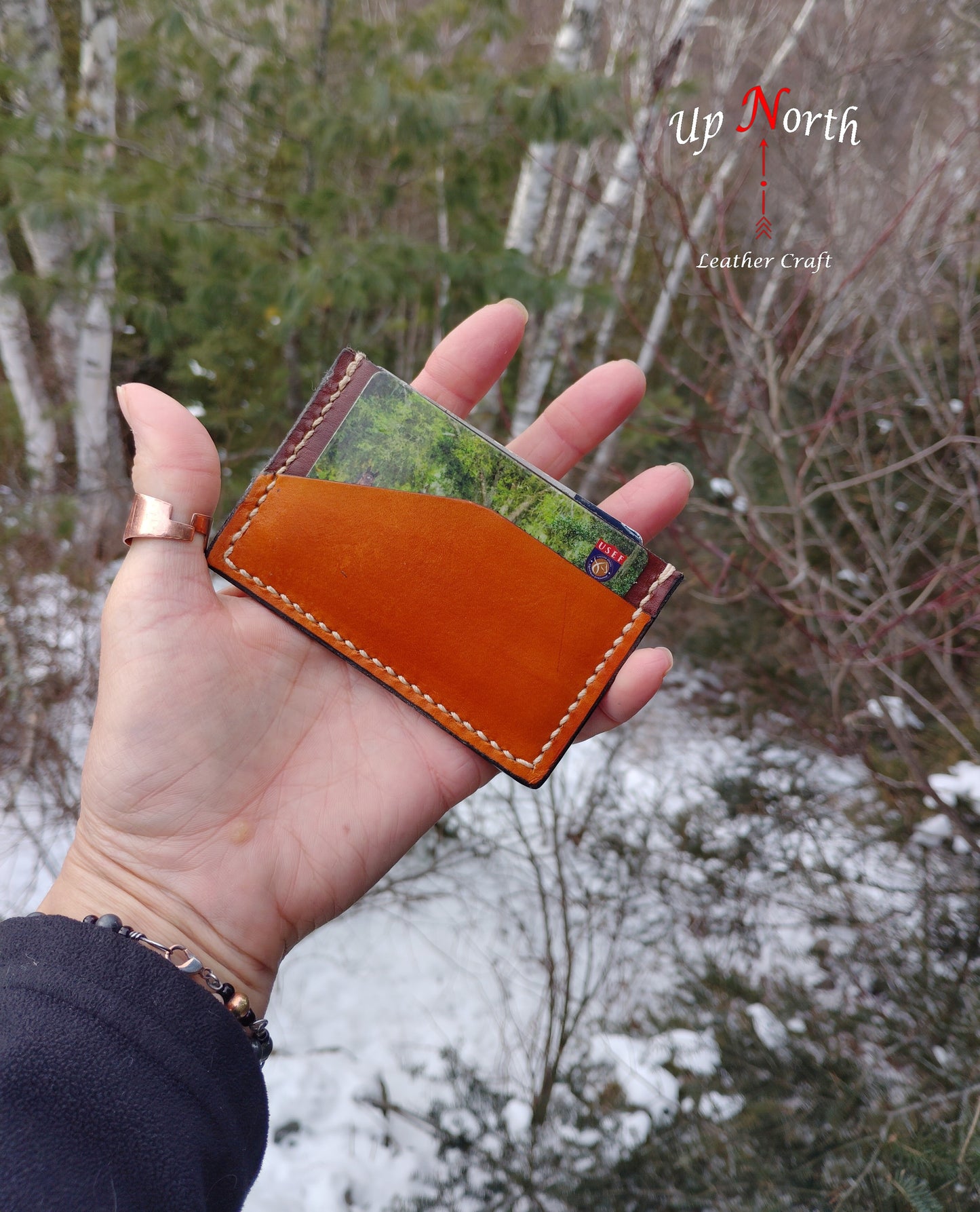 (01SW24) Handmade Leather Minimalist 3-Slot Wallet - Light Tan