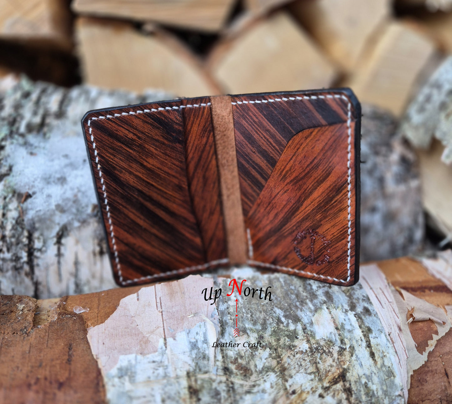 (02CW26) Leather Card Wallet - Birch