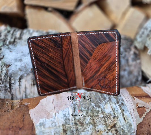 (02CW26) Leather Card Wallet - Birch
