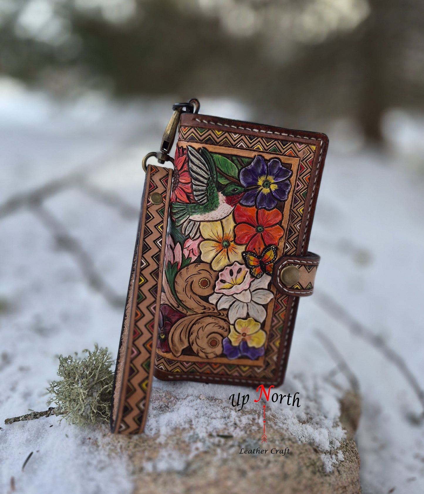 (02LLW26) Ladies Leather Wallet - Stop and Smell the Flowers!