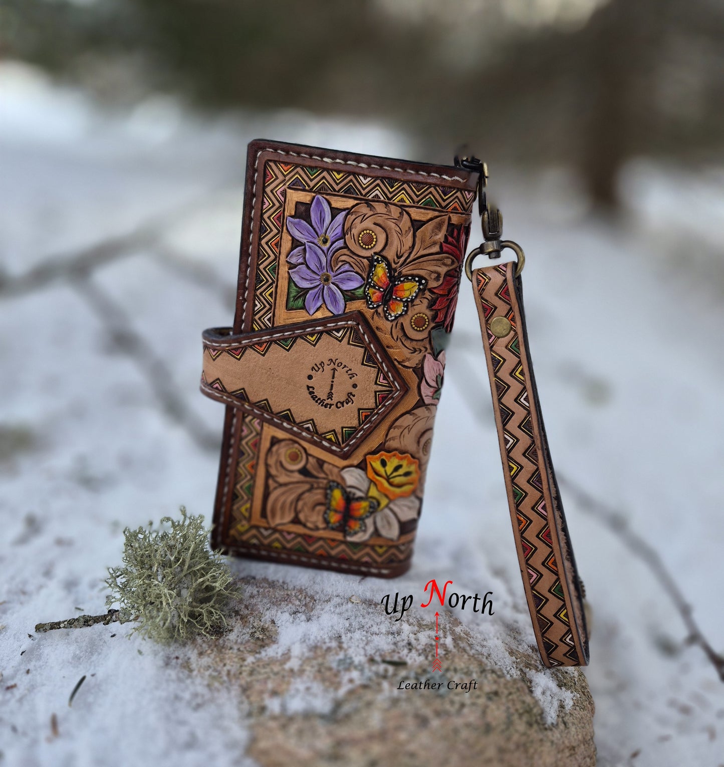 (02LLW26) Ladies Leather Wallet - Stop and Smell the Flowers!