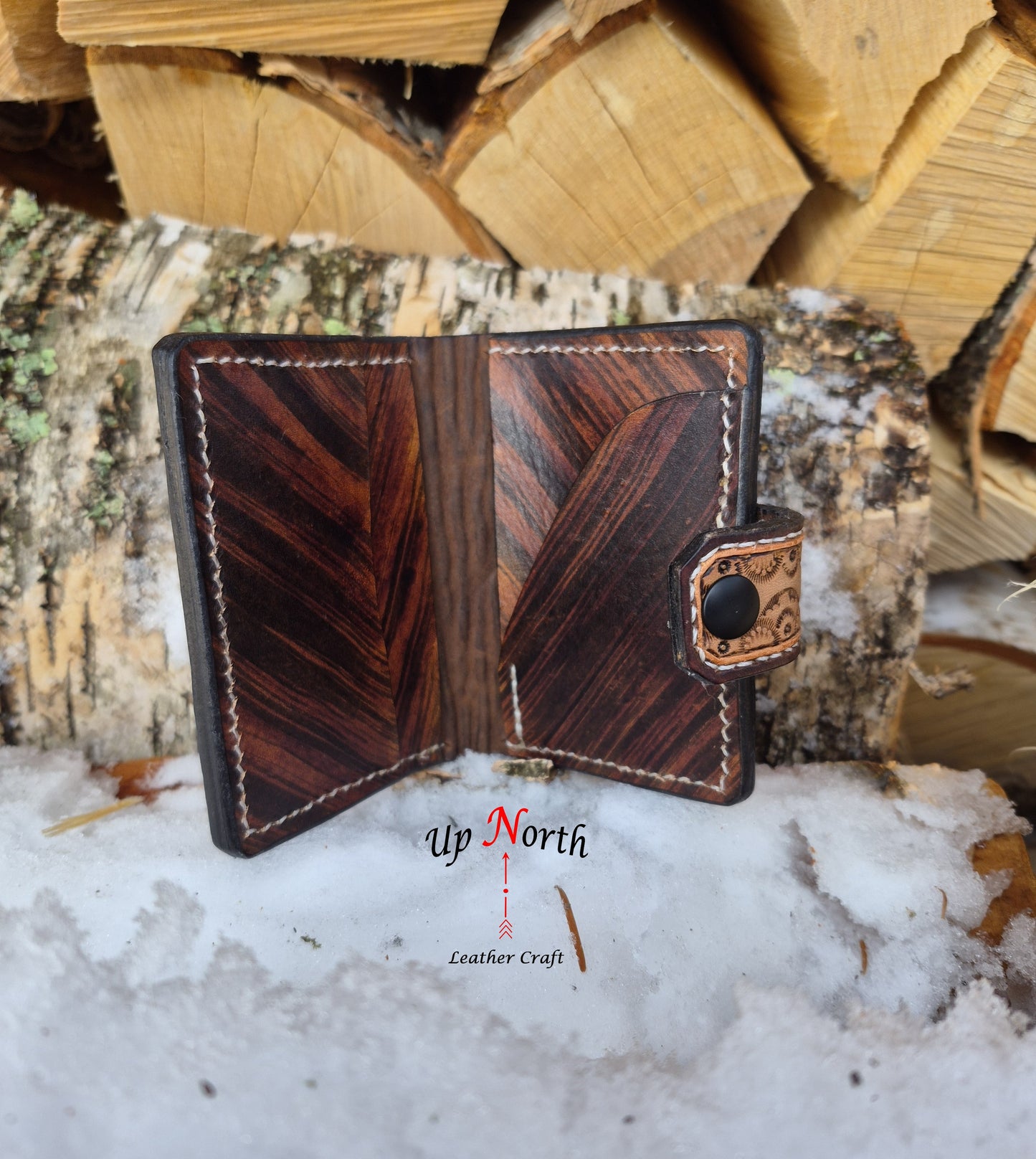 (02TSW26) Tooled Leather Snap Wallet - Summer Sunset