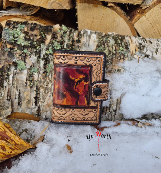 (02TSW26) Tooled Leather Snap Wallet - Summer Sunset