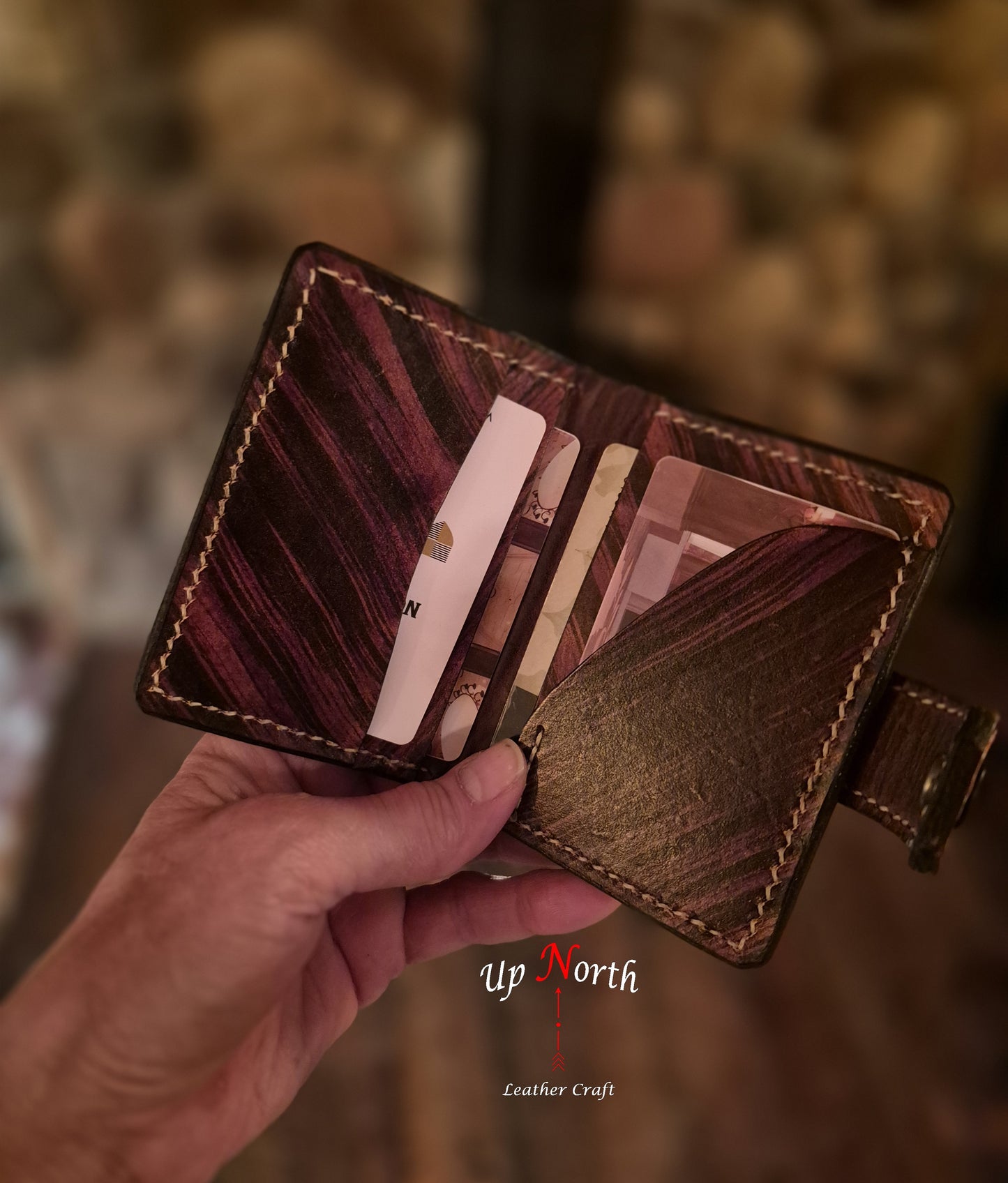 (02TSW26) Tooled Leather Snap Wallet - Summer Sunset