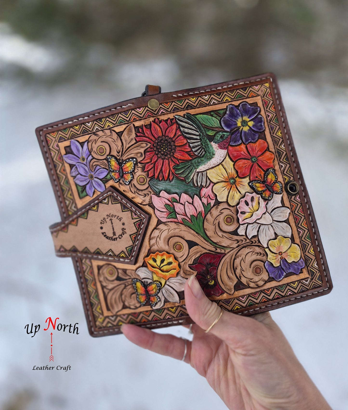 (02LLW26) Ladies Leather Wallet - Stop and Smell the Flowers!