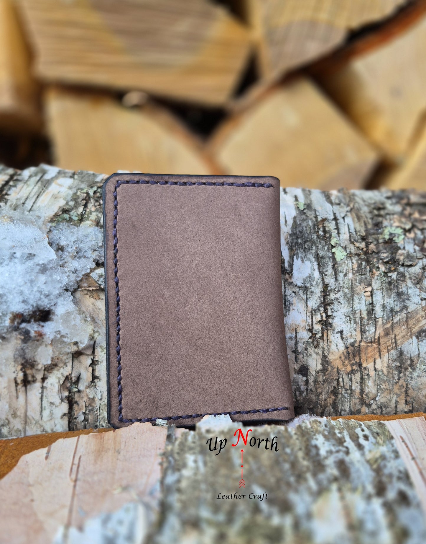 (03CW26) Leather Card Wallet - Sunset
