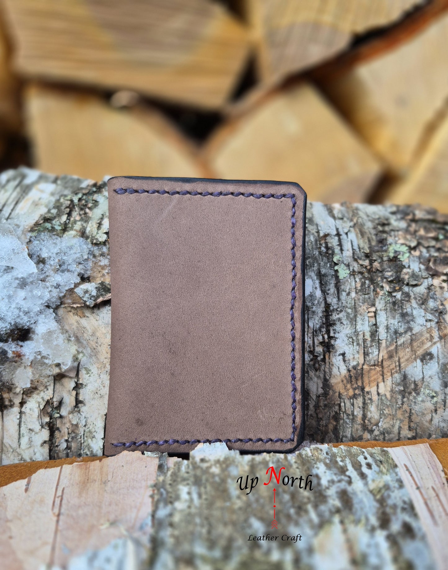 (03CW26) Leather Card Wallet - Sunset