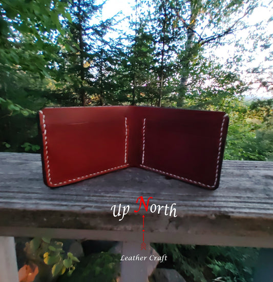 (05MW24) Handmade Men's Leather Wallet - Brandy