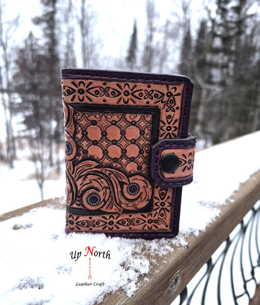 (03TSW25) Tooled Snap Wallet - Deep Purple