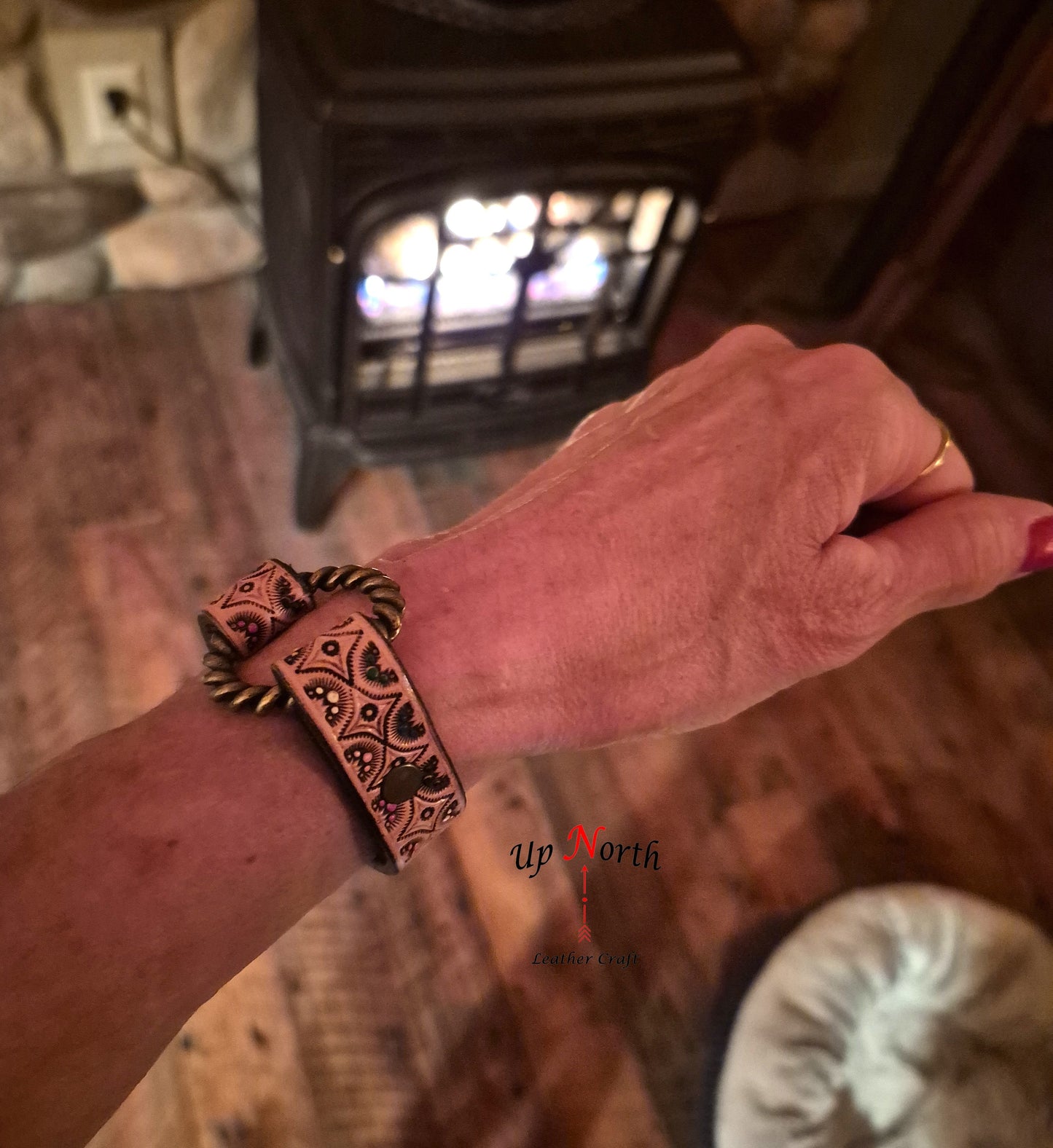 (04BR25) Leather Bracelet - Twisted Wire