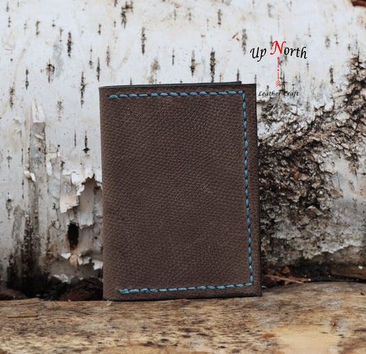 (04CW25) Leather Card Wallet - Sapphire