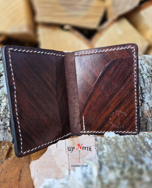 (04CW26) Leather Card Wallet - Spruce