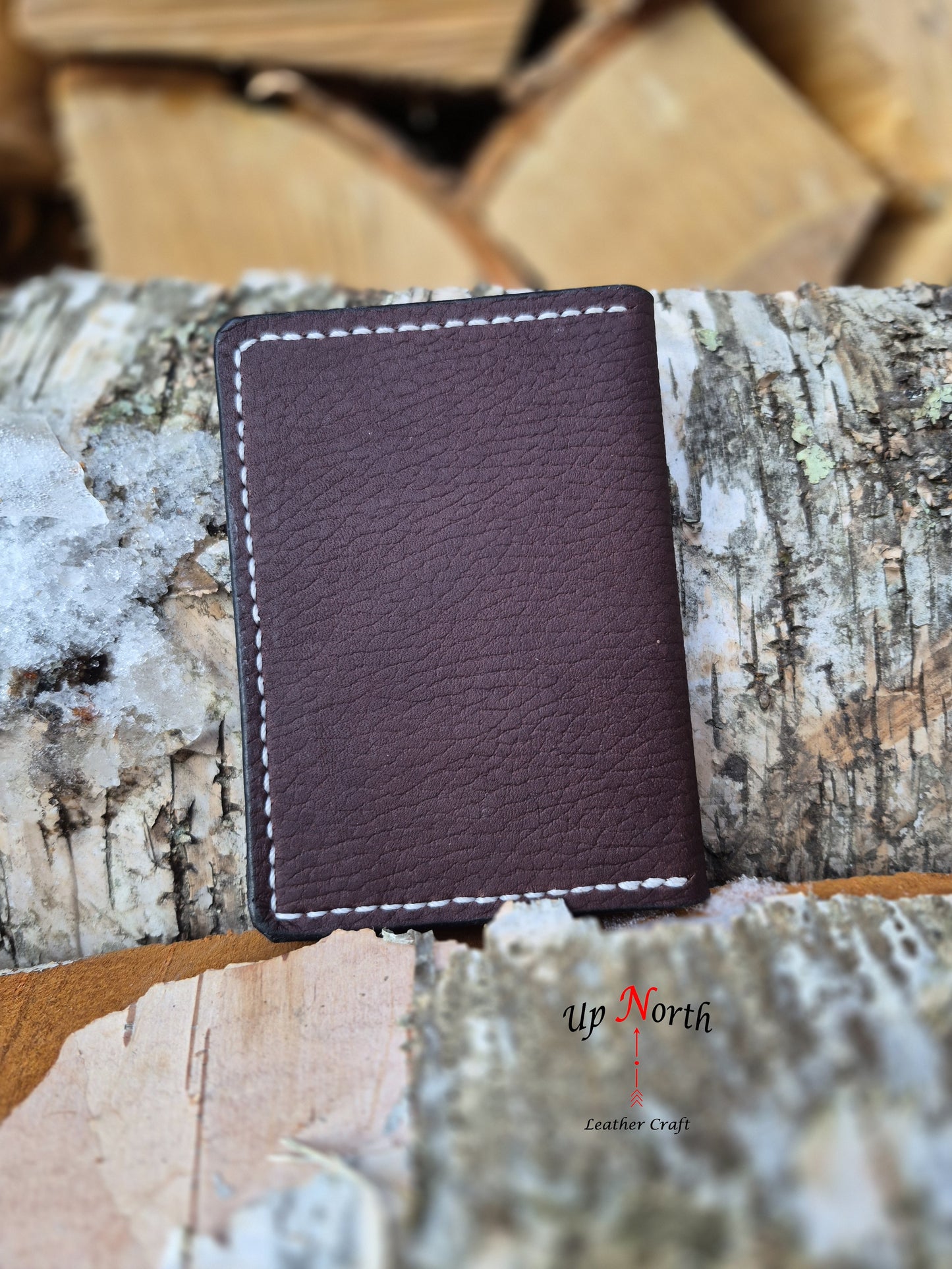 (04CW26) Leather Card Wallet - Spruce