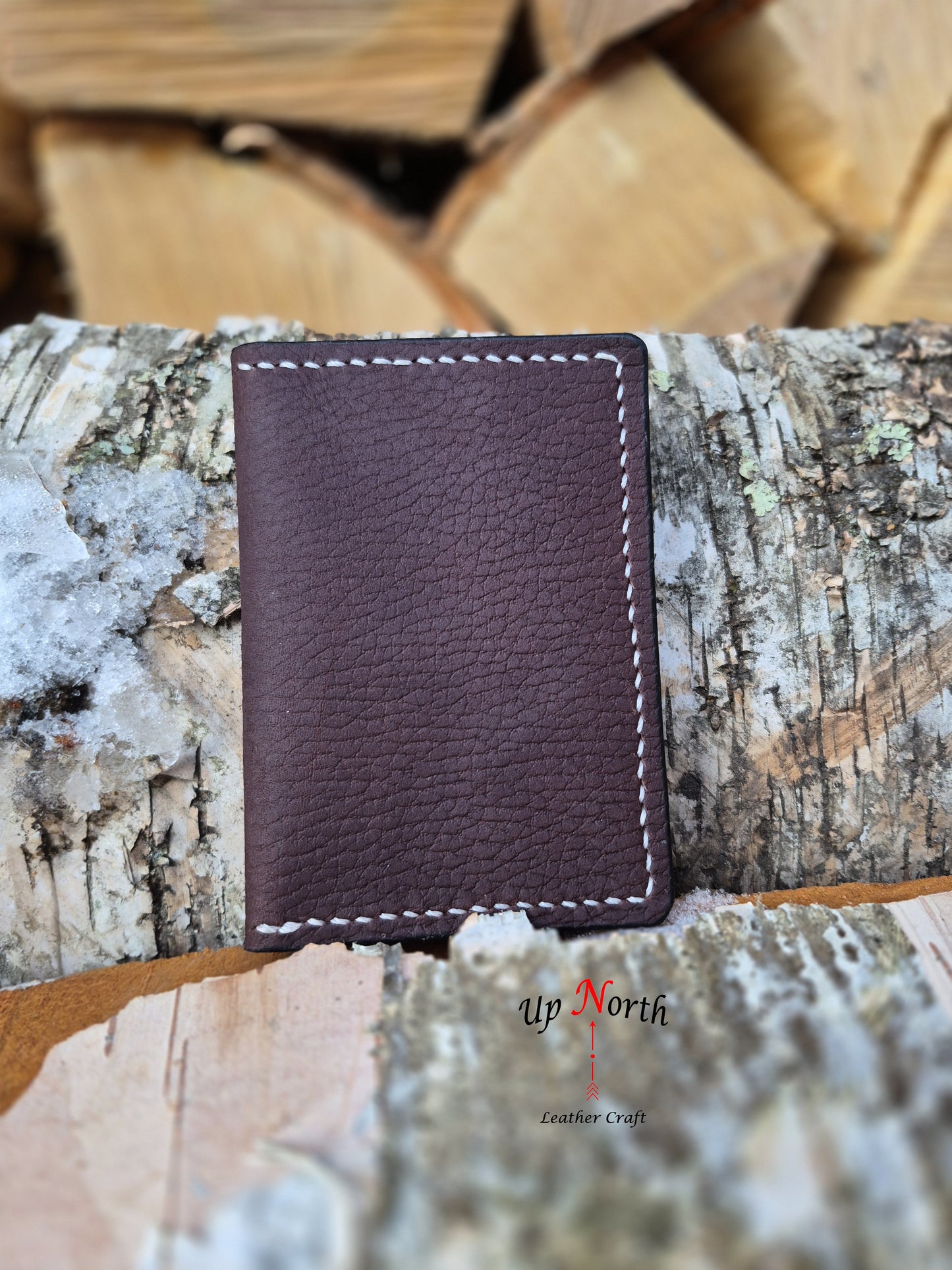 (04CW26) Leather Card Wallet - Spruce