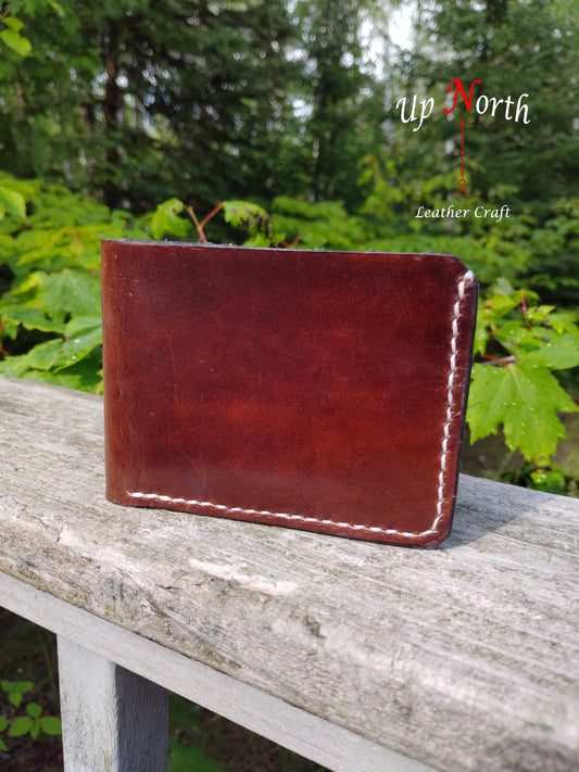 (04MW24) Handmade Men's Leather Wallet - Dark Timber