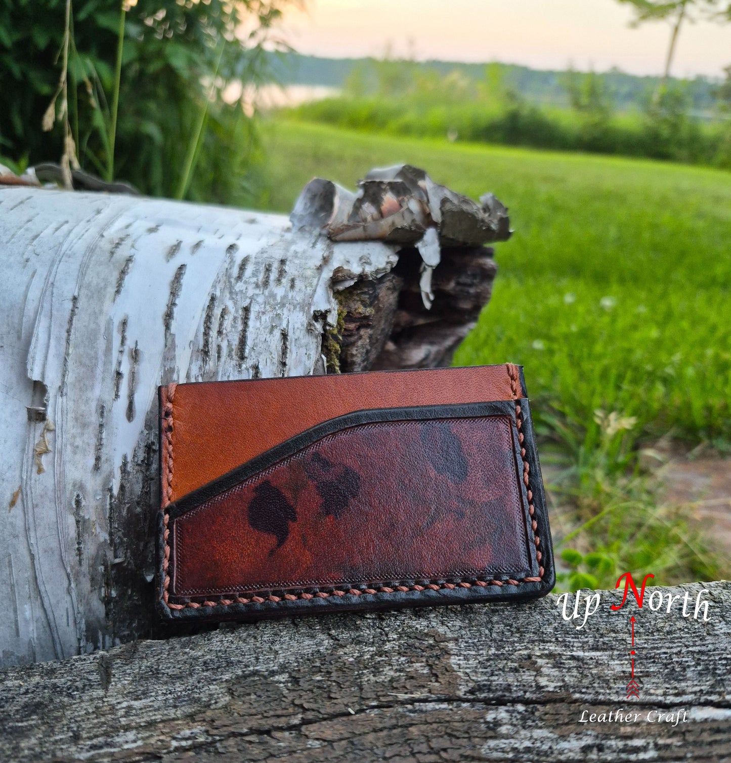 (04SW26) Leather Minimalist 3-Slot Wallet - Camo