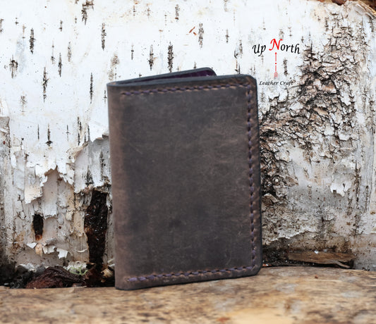 (05CW25) Leather Card Wallet - Wisteria