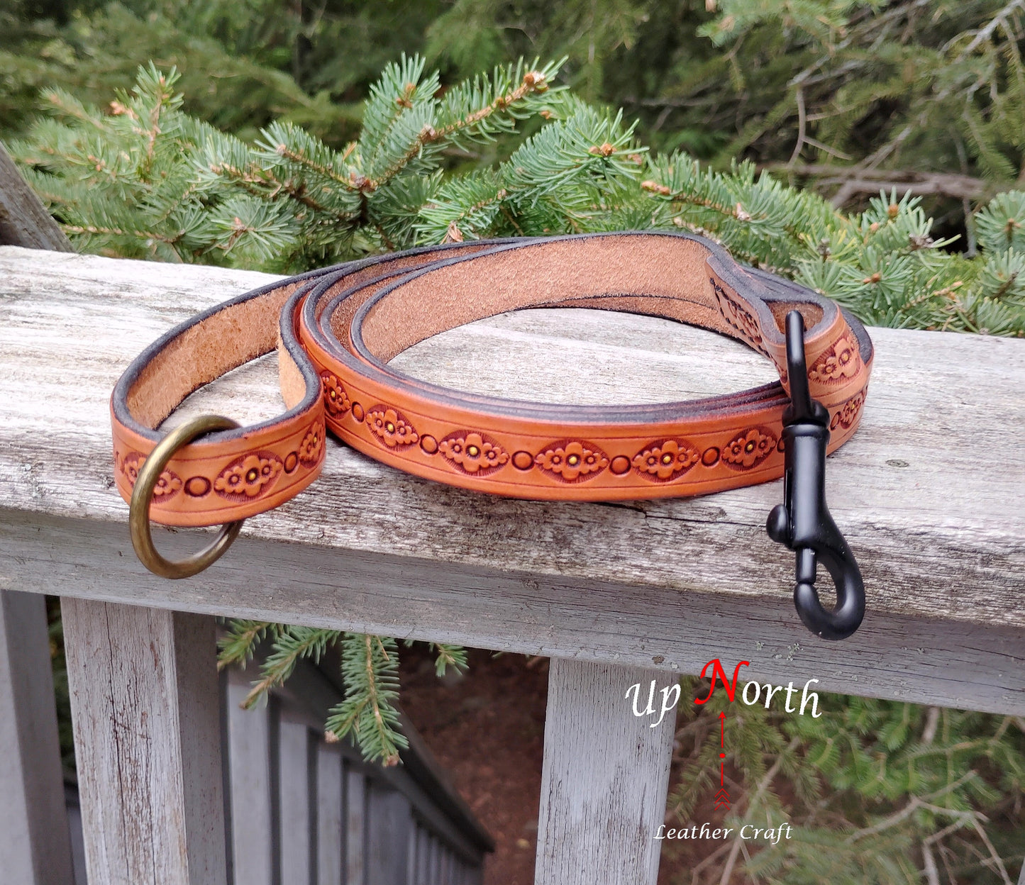 (05LS24) Handmade Leather Leash for Small Dogs - Tan