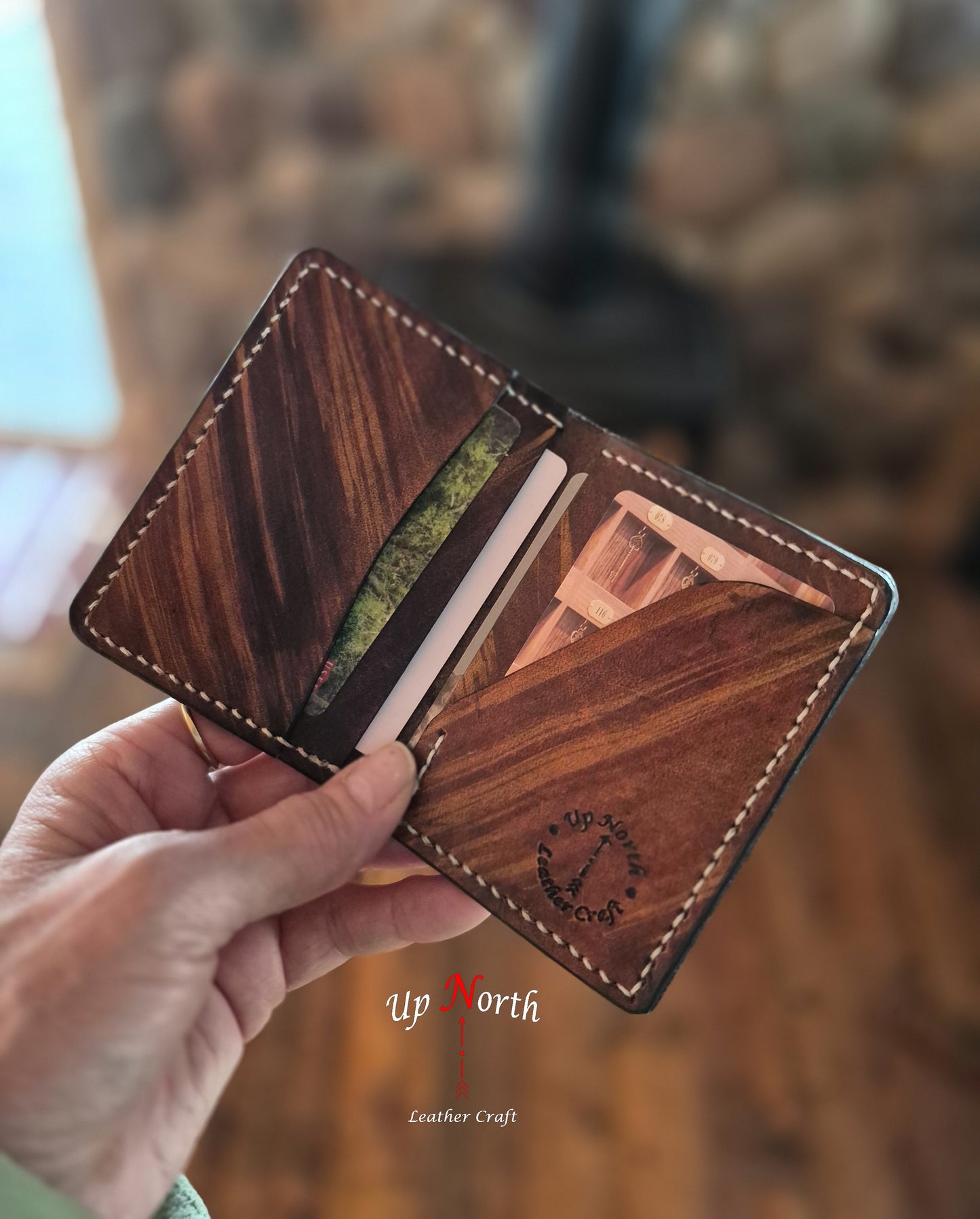 (05CW26) Leather Card Wallet - Maple